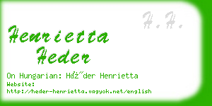 henrietta heder business card